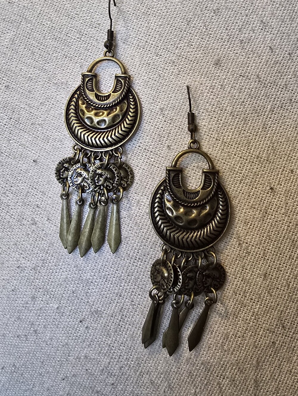 Antique Brass Boho Dangle Earrings - Women Jewelry